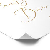 デリケート金ゴールド結婚書道ソフトプレッツェルバー ポスター (角)