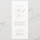デリケート金ゴールド茶の長さありがとう披露宴カード メニュー (正面)
