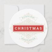 デリケート金ゴールド華美フレームホリディグリーティング シーズンカード (正面)