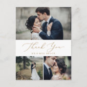 デリケート金ゴールド3 Photo Collageありがとう ポストカード (正面)