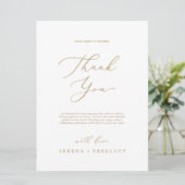 デリケート金ゴールド6.5 x 8.75インチサンキューカード披露宴 メニュー (スタンド正面)