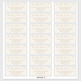 デリケート金ゴールド&クリームゲスト住所 シール