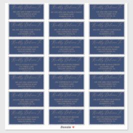 デリケート金ゴールド&ネイビーゲスト住所 シール