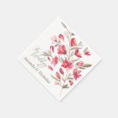 デリケート開花タイポグラフィラス結婚トの スタンダードカクテルナプキン (角)