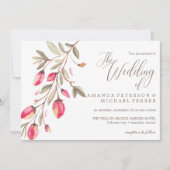 デリケート開花タイポグラフィラス結婚トの 招待状 (正面)