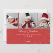 デリケート雪フルフォトベビー誕生 シーズンカード (裏面)