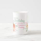 デリケート骨中国ポメラニア犬モンミー誕生日マグ ボーンチャイナマグカップ (正面)