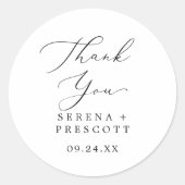 デリケート黒ありがとう結婚式の引き出物シール ラウンドシール (正面)