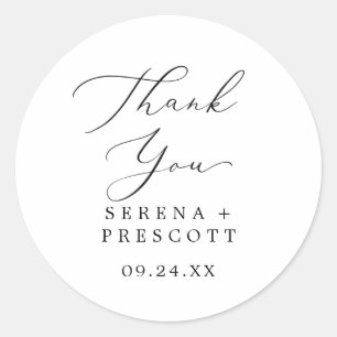 デリケート黒ありがとう結婚式の引き出物シール ラウンドシール