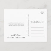 デリケート黒写真テンプレートありがとう ポストカード (裏面)