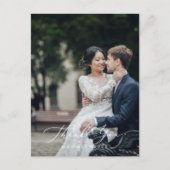 デリケート黒写真テンプレートありがとう ポストカード (正面)