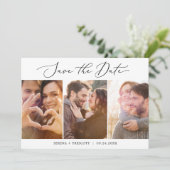 デリケート黒3写真テンプレート日付を保存 セーブザデート (スタンド正面)