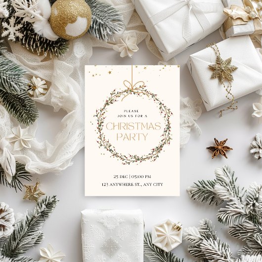デリケート&お洒落クリスマスパーティー 招待状