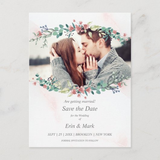 デリケート&エレガント2トーンワイルドフラワーブランチ ポストカード (正面)