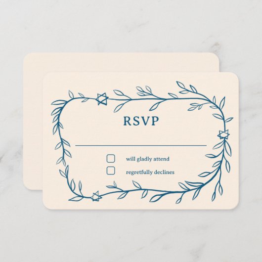 デリケート・ボタニカルスターオブデイヴィッドバーバルミツワー 出欠カード (正面/裏面)