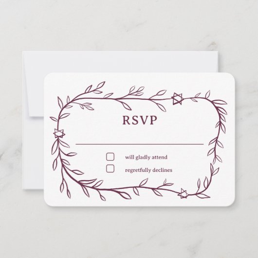 デリケート・ボタニカルスターオブデイヴィッドバーバルミツワー 出欠カード (正面)