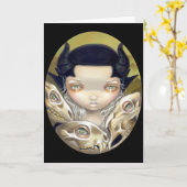 「デリケート・ボーンズ」グリーティングカード カード (黄色い花)