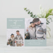 デリケート | 2枚の写結婚真 招待状 (スタンド正面)