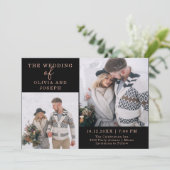 デリケート | 2枚の写結婚真 招待状 (スタンド正面)