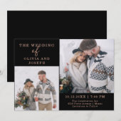 デリケート | 2枚の写結婚真 招待状 (正面/裏面)