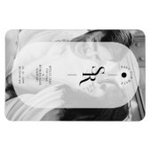 デリケートVellum透明度白黒イニシャル マグネット (横)