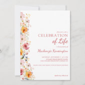 デリケートWatercolorワイルドフラワーお祝いの生活 招待状 (正面)
