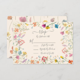 デリケートWildflowerフローラ庭園の結婚式RSVP 出欠カード