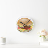 デリシャスチーズバーガー ラウンド壁時計 (ホーム)