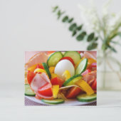 デリシャス野菜サラダフード写真 ポストカード (スタンド正面)