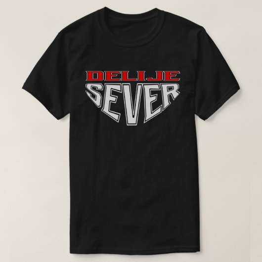 デリジェ・セヴェル - 赤と白 Tシャツ (デザイン正面)
