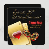 デリックのラスベガスカジノナイト50th誕生日パーティー 招待状 (正面/裏面)