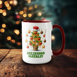 デリツィオーソ・ナターレ！面白いスパゲッティのクリスマスツリー マグカップ