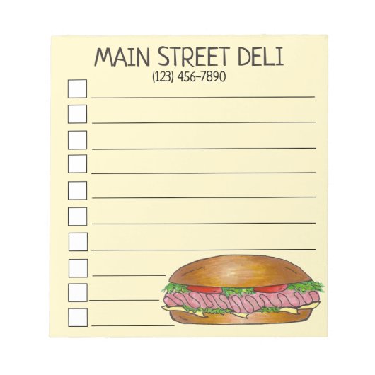 デリハムチーズサブサブサブサブサブサブマリンサンドイッチホアギー ノートパッド (正面)