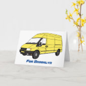 デリバリーバンイラストレーション カード (黄色い花)