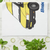 デリバリーバンイラストレーション キッチンタオル (折り畳み)