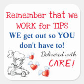 デリバリーリマインダースタンプ（ヒントを得るためにWe Work） スクエアシール (正面)