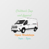 デリバリー・ヴァン・カートゥーン・イラストレーション ウィンドウサイン (シート)