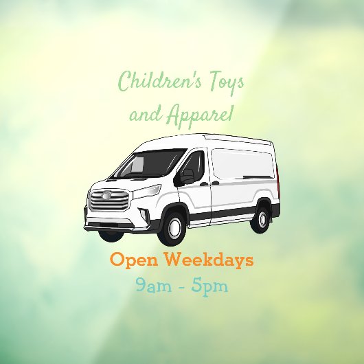 デリバリー・ヴァン・カートゥーン・イラストレーション ウィンドウサイン (シート3)