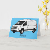 デリバリー・ヴァン・カートゥーン・イラストレーション カード (黄色い花)