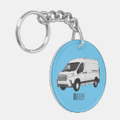 デリバリー・ヴァン・カートゥーン・イラストレーション キーホルダー (正面左)