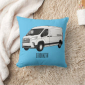 デリバリー・ヴァン・カートゥーン・イラストレーション クッション (ブランケット)