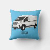 デリバリー・ヴァン・カートゥーン・イラストレーション クッション (裏面)