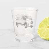 デリバリー・ヴァン・カートゥーン・イラストレーション ショットグラス (裏面)