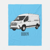 デリバリー・ヴァン・カートゥーン・イラストレーション フリースブランケット (正面)