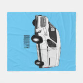 デリバリー・ヴァン・カートゥーン・イラストレーション フリースブランケット (正面(横))