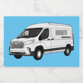 デリバリー・ヴァン・カートゥーン・イラストレーション フードラベル (シングルラベル)