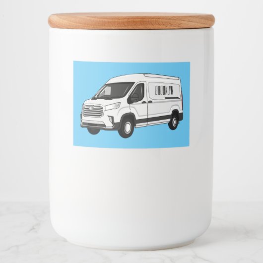 デリバリー・ヴァン・カートゥーン・イラストレーション フードラベル (正面)