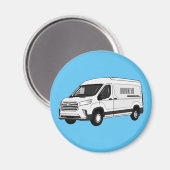 デリバリー・ヴァン・カートゥーン・イラストレーション マグネット (正面/裏面)