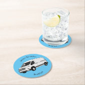 デリバリー・ヴァン・カートゥーン・イラストレーション ラウンドペーパーコースター (インサイチュ)