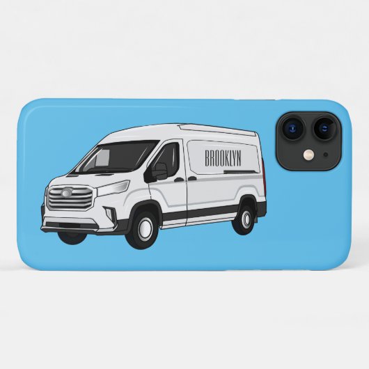 デリバリー・ヴァン・カートゥーン・イラストレーション Case-Mate iPhoneケース (裏面(横))